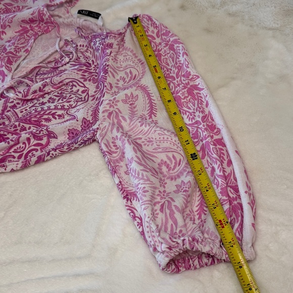 Zara Romantic Flirty Pink & White Paisley Layered Linen Mini Dress- size XS - Picture 15 of 16